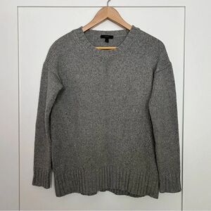 J Crew Sweater Womens Size XS‎ Gray Knit Oversized Crew Neck Stretch Wool Blend